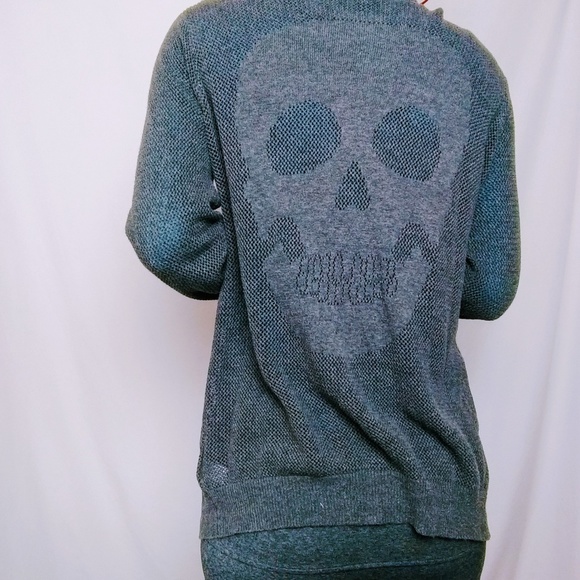 Hot Topic Sweaters - Hot Topic Grey Skeleton Skull Cardigan